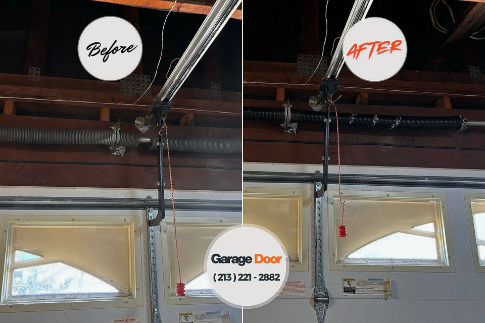Before and after: garage door repair SUNY Oswego, NY